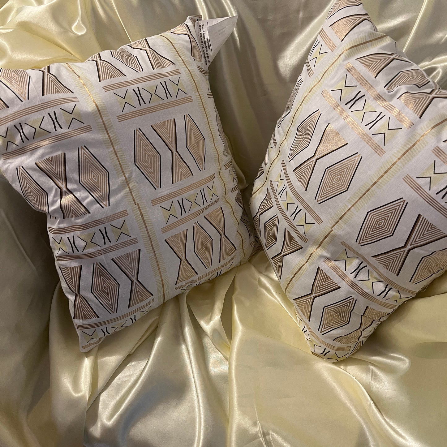 Alluring African Print Set of 2 Throw Pillows