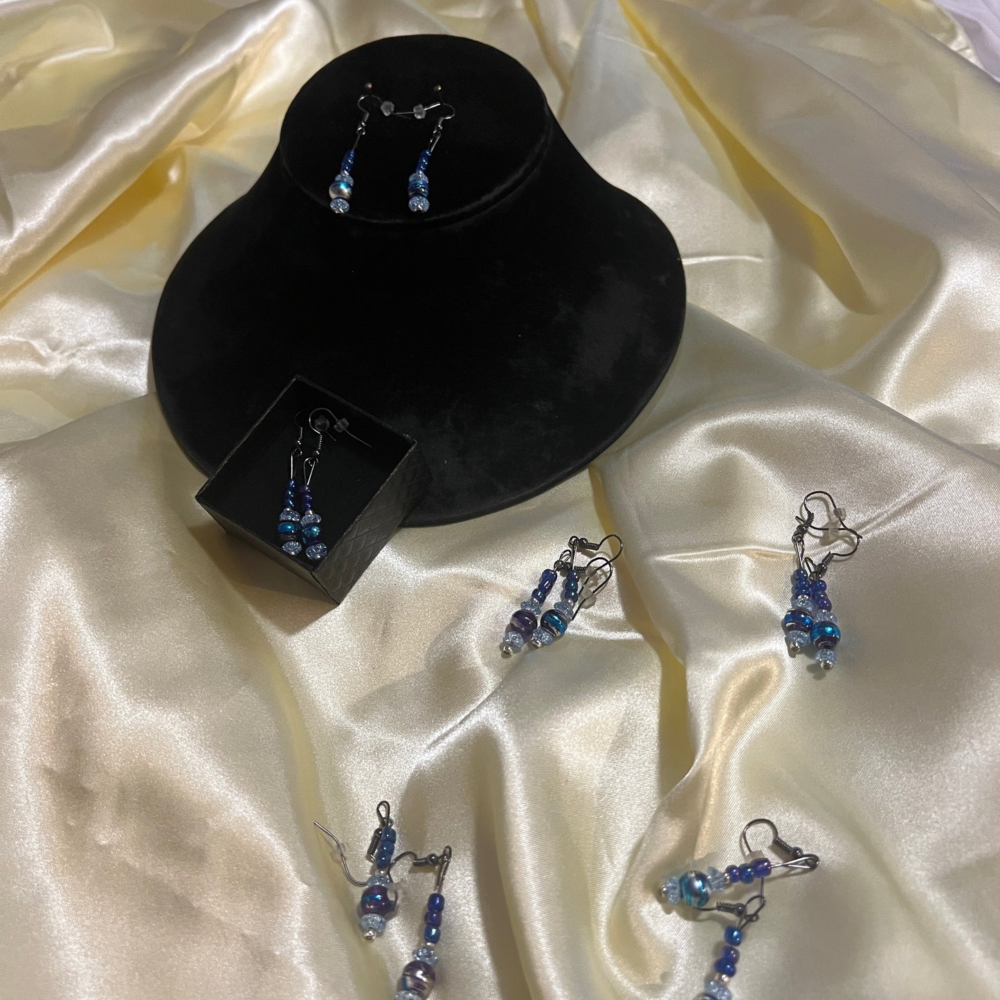 Blue Wave Drop Earrings
