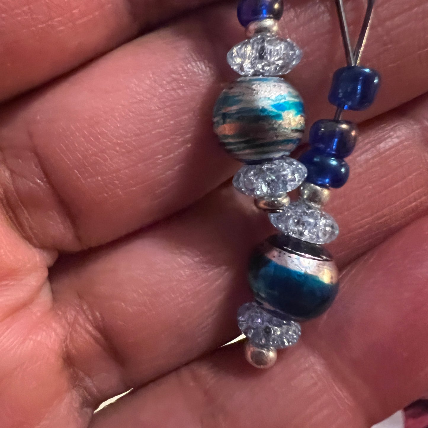 Blue Wave Drop Earrings